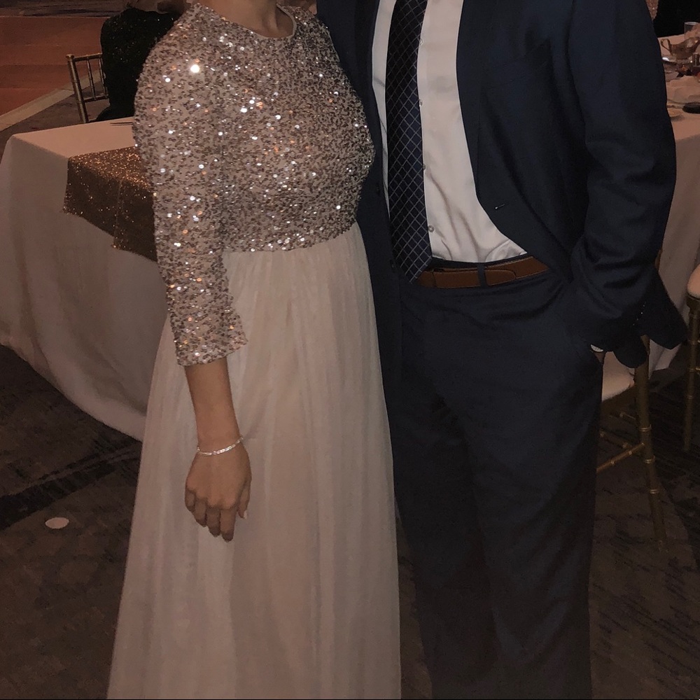 Blush sequenced Maya dress